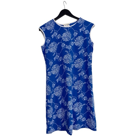 TASH + SOPHIE Women’s Sleeveless Blue Floral Embroidered Sheath Dress NWT - Picture 4 of 5